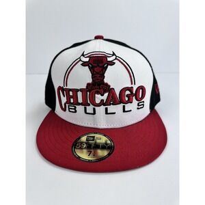 NEW ERA 5950 59FIFTY FITTED HAT CHICAGO BULLS WINDY CITY LOGO SIZE 7-1/4